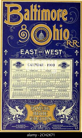 . Libro del blu reale . R »» 33 C^ era &lt;^ ^^ -^ -^-. CorbiU Ralltca; Printing Co., Chicago. FEBBRAIO 1900. Foto Stock