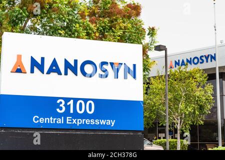 8 settembre 2020 Santa Clara / CA / USA - sede centrale Nanosyn nella Silicon Valley; Nanosyn Inc fornisce servizi di scoperta di droga e commercializza i suoi prodotti Foto Stock