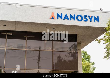 8 settembre 2020 Santa Clara / CA / USA - sede centrale Nanosyn nella Silicon Valley; Nanosyn Inc fornisce servizi di scoperta di droga e commercializza i suoi prodotti Foto Stock