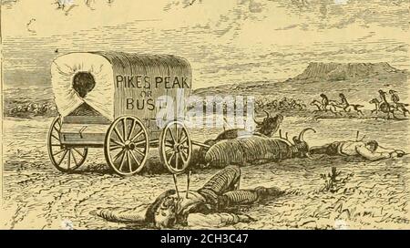 . Il turista del Pacifico : Williams' guida di viaggio trans-continentale illustrata, dall'Atlantico all'Oceano Pacifico : contenente descrizioni complete delle rotte ferroviarie ... Una guida completa del viaggiatore delle ferrovie dell'Unione e del Pacifico centrale ... . ,&gt;^^ ^^ %^.  ^^52ir^-^-^:^:r4 V- BURED. Pikes Peak o Bust.: Questa espressione è diventata ampiamente nota e ha ricevuto la sua origine come Foto Stock