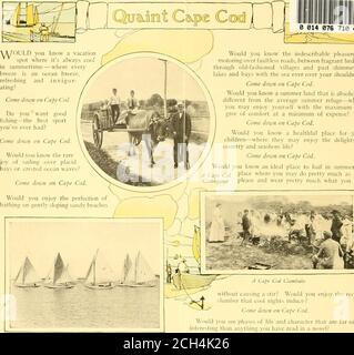 . Pittoresco Capo Cod e le sue delizie estive . osperità su Capo Cod oggi sono nelle comunifrequentate dai visitatori estivi. .la maggior parte del godimento della vita di Cape Cod viene da contactwith la gente manly e robusta che vive là - sincero, honestpeople, che vivono vicino alla natura. La vita avrà un fascino varietyof per voi e potete passare l'estate là verypiacevolmente. Avete il fascino dell'aria, dell'acqua e del cielo. I mannerismi e i canti di Cape Cod delizieranno il visitatore. I tratti di carattere, le abitudini e le forme pittoresche di discorso dei primi coloni del Capo sono conservati dai loro discendenti.They Foto Stock