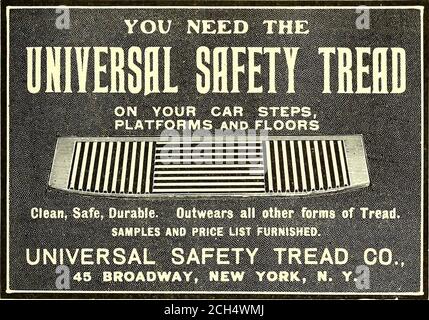 . Il giornale ferroviario di strada . Standard Qate per auto a una porta. LA SIMPLEX ELECTRIC HEATING CO., PRODUTTORI, sotto i brevetti della American Electric Heating Corporation, di smalto Car Heaters e Coil Spring Car Heaters. Una varietà di progetti per soddisfare tutti i requisiti. Invia per catalogo. The Simplex Electric Heating Co., Chicago Office: Monadnock Block. Cambridgeport, Mass. COTONE ANATRA e TENDA STRIPESJOHN BOYLE &lt;& CO. 199-207 Fulton St., New vopK e 7th St. E Lucas Ave., St. Louis campioni e prezzi su richiesta. Manuale ferroviario elettrico pratico DI ALBERT B. HERRICK Han Foto Stock