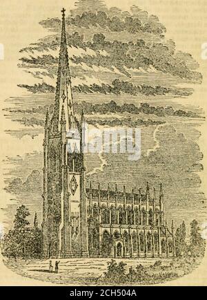 . La guida ferroviaria di Wilson da New-York a Washington, con mappe di New-York, Philadelphia e Baltimora, e le mappe delle sezioni delle rotte. IT, è il risultato un risultato trulycreditable all'età e alla nazione del menzogna, e uno che dimostrerà un monumento ultimo-ing del carattere munificent del venerabile cor-poration della parrocchia. Descrizione della Chiesa.-lo stile dell'architettura è il gotico per-pendolo, la cui caratteristica peculiare è, thatthe muUi ms delle finestre, e le decorazioni runin linee perpendicolari. È la chiesa frsl eretta in questo paese che ha il cler Foto Stock