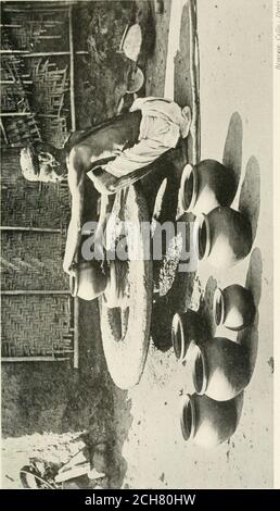 . Le tribù e le caste delle Province centrali dell'India . previste, sono di tipo territoriale eindicano le diverse località da cui migrano verso le Province centrali. Tali sono il Malwi dal Malwa, theTelenga dal paese di Telugu in Hyderabad, il Pardeshidal nord dell'India e il Maratha dai distretti di Maratha  LW AT  . Altre divisioni sono i Lingayat che appartengono alla setta di questo nome, il Gadhewal o Gadept che maketile e li portano circa su asini {gadha), i Bardiawho che usano i torelli per il trasporto e il Sungaria che custodei maiali {siiar). Alcuni gruppi endogami hanno Foto Stock