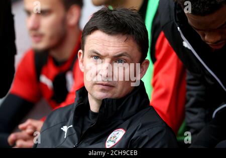 Paul Heckingbottom, direttore del custode di Barnsley, prima dello Sky Bet League One Play-Off, seconda tappa allo stadio di Banks, Walsall. Foto Stock