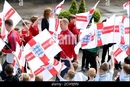 Il portiere inglese Joe Hart arriva per la partita internazionale amichevole all'Etihad Stadium, Manchester. Foto Stock