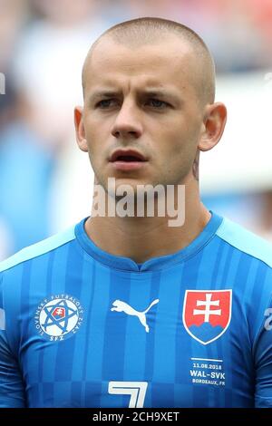 Vladimir Weiss in Slovacchia durante la partita UEFA Euro 2016, Gruppo B allo Stade de Bordeaux, Bordeaux. PREMERE ASSOCIAZIONE foto. Data immagine: Sabato 11 giugno 2016. Vedi PA storia CALCIO Galles. Il credito fotografico dovrebbe essere: Martin Rickett/PA Wire. Foto Stock