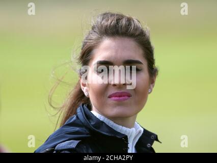 Hope Hicks, direttore delle comunicazioni per la campagna presidenziale di Donald Trump del 2016, al Trump International Golf Links di Balmedie Foto Stock