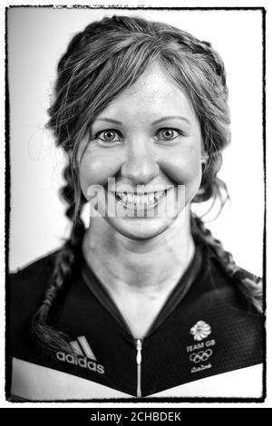 Gran Bretagna Joanna Rowsell-Shand durante un Team GB ciclismo su pista evento presso il Celtic Manor Resort, Newport. Foto Stock