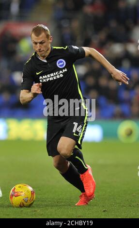 Steve Sidwell di Brighton e Hove Albion in azione durante la partita del campionato Sky Bet al Cardiff City Stadium. PREMERE ASSOCIAZIONE foto. Data immagine: Sabato 3 dicembre 2016. Vedi PA storia CALCIO Cardiff. Il credito fotografico dovrebbe essere: Simon Galloway/PA Wire. RESTRIZIONI: Nessun utilizzo con audio, video, dati, elenchi di apparecchi, logo di club/campionato o servizi "live" non autorizzati. L'uso in-match online è limitato a 75 immagini, senza emulazione video. Nessun utilizzo nelle scommesse, nei giochi o nelle pubblicazioni di singoli club/campionati/giocatori. Foto Stock