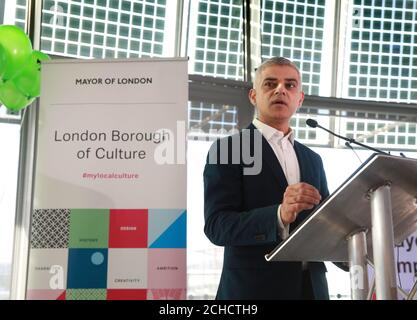 Il sindaco di Londra Sadiq Khan annuncia i vincitori del London Borough of Culture 2019/20 come Waltham Forest nel 2019 e Brent nel 2020 al City Hall di Londra. PREMERE ASSOCIAZIONE. Foto. Data immagine: Martedì 27 febbraio 2018. Ogni borgo vincitore riceverà un finanziamento di 1,35 milioni di £per offrire un programma di attività, ponendo la cultura al centro delle comunità e celebrando il carattere unico della gente e dei luoghi locali. In totale, 22 distretti hanno presentato offerte per essere London Borough of Culture. Vedere PA storia ARTE Cultura. Il credito fotografico dovrebbe essere: Matt Alexander/PA Wire Foto Stock