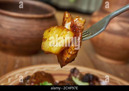 Maiale caramellato ananas adobo, ricetta è solo per non-musulmani Foto Stock