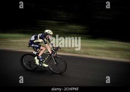 9 luglio 2017, Mont du Chat, Francia; Ciclismo, Tour de France 9° tappa: Roman Kreuziger discendente del Mont du Chat. Foto Stock