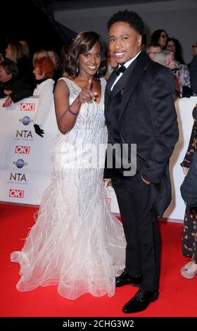 Kelle Bryan e Imran Adams partecipano ai National Television Awards 2020 che si tengono alla O2 Arena di Londra. Foto PA. Data immagine: Martedì 28 gennaio 2020. Foto Stock