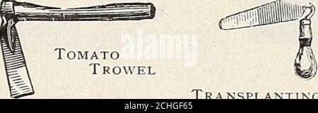 . Listino prezzi all'ingrosso dei giardinieri sul mercato Dreer : semi vegetali, semi di fiori, requisiti per il giardino, attrezzi, insetticidi, ecc. Dreers Peerless Glasses Point. TransplantingTrowel CahoonSeedSower Foto Stock