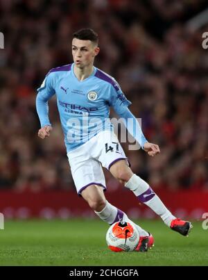 Phil Foden di Manchester City durante la partita della Premier League a Old Trafford, Manchester. Foto Stock