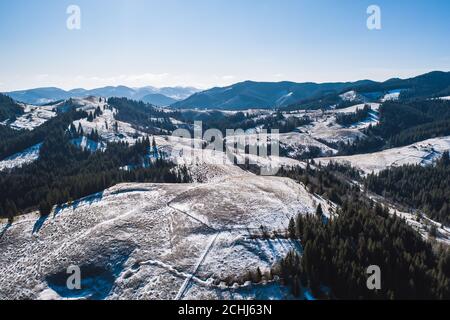 Mattina in montagna. Carpazi Ucraina, Europa. Foto Stock