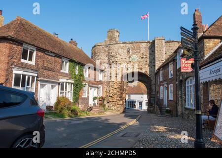 La Landgate medievale, Rye, East Sussex, Regno Unito Foto Stock