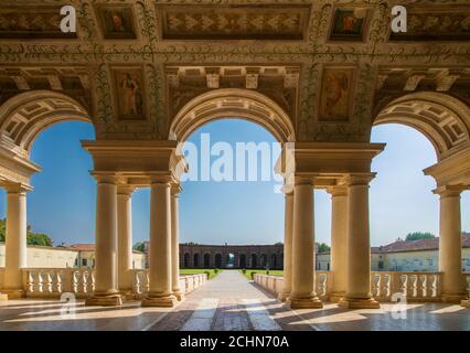 Cortile di Palazzo te a Mantova, Italia Foto Stock