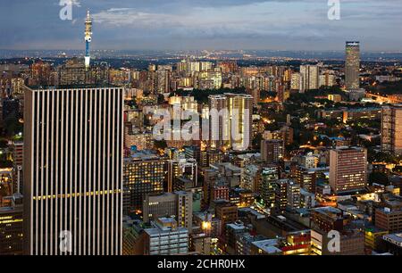 Lo skyline di Johannesburg Foto Stock