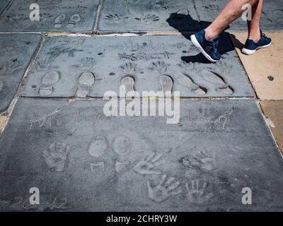 Los Angeles, California: Hollywood Boulevard e Walk of Fame. Foto Stock