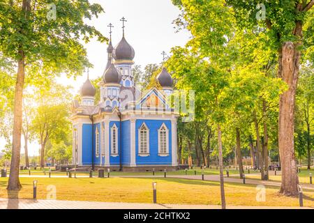 Chiesa ortodossa in Druskininkai città, Lituania Foto Stock