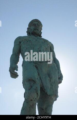 Statua di Ulises in Ithaka (Vathy) Promenande Foto Stock