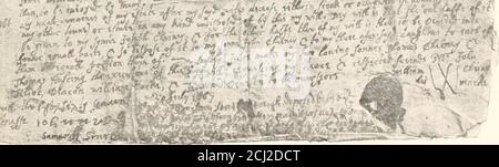 . La genealogia di Tucker; un record di Gilbert Ruggles ed Evelina Christina (Snyder) Tucker, i loro antenati e discendenti; . 4£,viY l •««&gt;-* .**^ P**^ . /* k- ,., - V^. LA VOLONTÀ DI WILLIAM CHENEY. LA GENEALOGIA DI TUCKER 57 la ventoria della tenuta è stata presa lo luglio 1667, eamed a ;^886 lis 4d. Il 24° 3°. 1674 vedovela Margaret Cheany essendo stata a lungo legata da Satana sotto un malancolickdistemper (sopra 10 o 11 anni) wch ha fatto la sua negligenza totale la sua chiamata & viva mopishly, questo giorno ha dato grazie a togod per aver allentato la sua catena, & confessando e bewailing cedimento herpeccaminoso alla tentazione. Lei Foto Stock