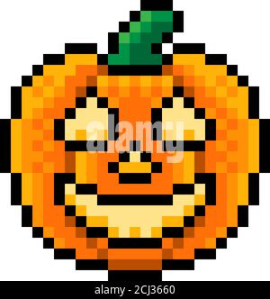 Halloween Pumpkin Lantern pixel Art Game icona Illustrazione Vettoriale