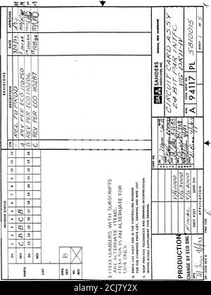 . calcomp :: H-84-0045B interfaccia parallela DR11W DR11B DR11C e DR11B Vistagrafica manuale utente Nov1984 . 44 Modifica 1. 45 REVISIONI ZONA LTR DCSCRIPTION DATA B di revisione P&gt;£R SCO //IZ97 a./z&PLACBb wrHocrr Chan&e scs/ Foto Stock