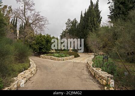 Il Giardino Botanico di Gerusalemme è una gemma nel cuore di Gerusalemme. Serve come centro di istruzione, apprendimento e ricerca, possiede una collectio diversificata Foto Stock