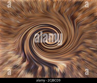 Sfondo marrone chiaro e grigio con effetto twirl (rendering 3D) Foto Stock