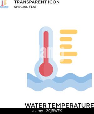 Icona del vettore della temperatura dell'acqua. Illustrazione piatta. Vettore EPS 10. Illustrazione Vettoriale