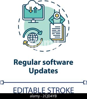 Icona del concetto di aggiornamenti software regolari Illustrazione Vettoriale