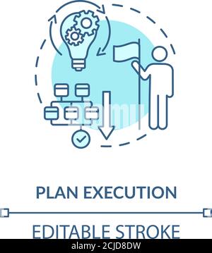Icona del concetto di esecuzione del piano Illustrazione Vettoriale