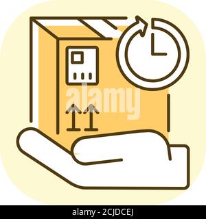 Tenere premuta l'icona di colore RGB giallo Illustrazione Vettoriale