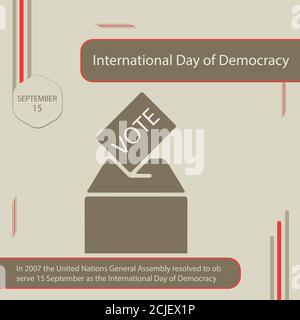 Nel 2007 l'Assemblea Generale delle Nazioni Unite decise di osservare 15 settembre come Giornata Internazionale della democrazia Illustrazione Vettoriale