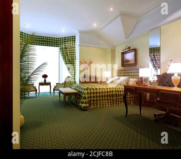 Gli interni delle camere da letto sono in stile classico. immagini 3d Foto Stock
