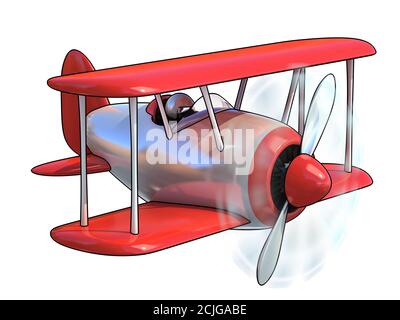 Cartoon come aereo 3d illustrazione isolati su sfondo bianco Foto Stock
