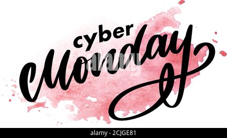 Lettera del Cyber monday. Vettore banner vendita Cyber monday. Design del banner Cyber monday. Background tecnologico. Pubblicità per eventi di concetto. Shopping natalizio. Illustrazione Vettoriale