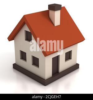 icona della casa su sfondo bianco illustrazione 3d Foto Stock