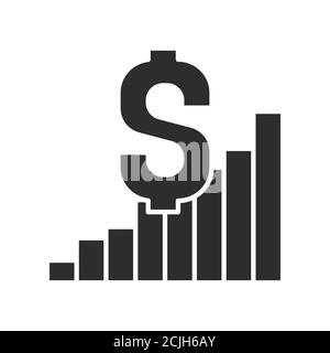 Fonti di finanziamento icona glifo nero. Pittogramma per pagina web, app mobile, promo. Elemento di progettazione GUI UI UX. Illustrazione Vettoriale