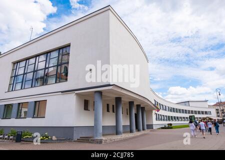 Vilnius Salomėja Nėris Gymnasium, architettura funzionalista, Vilnius, Lituania Foto Stock