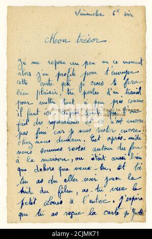 Reverse of 1960's francese saluti cartolina circa 1962 Foto Stock