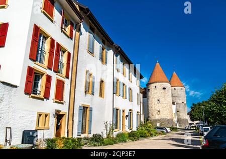 Castello di Yverdon-les-Bains nel Cantone di Vaud, Svizzera Foto Stock