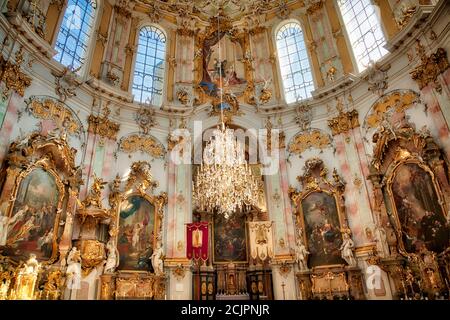 DE - BAVARIA: Interno barocco dell'Abbazia di Ettal (HDR-Image) Foto Stock