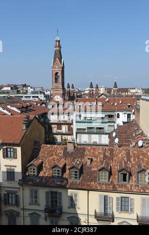 Vista sui tetti di Torino, Piemonte, Italia. Foto Stock