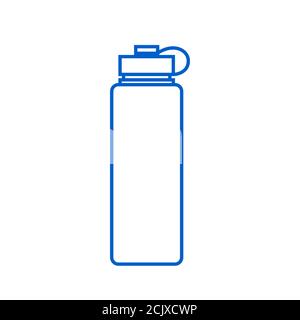 Icona del flacone di acqua riutilizzabile. Stile cartoon piatto Illustrazione Vettoriale