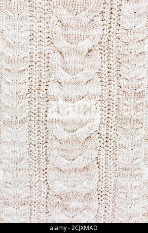 Motivo in tessuto di lana lavorato beige. Alta qualità Foto Stock