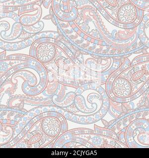 Pattern vettoriale senza giunture Damask paisley. Sfondo floreale vintage Illustrazione Vettoriale